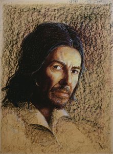 ハリソン（1943-2002）（ボード上のオイルパステル） 作： Trevor Neal